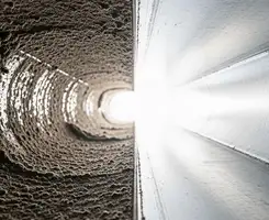 air duct cleaning services showing interior duct system inspection and cleaning in Milwaukee, WI